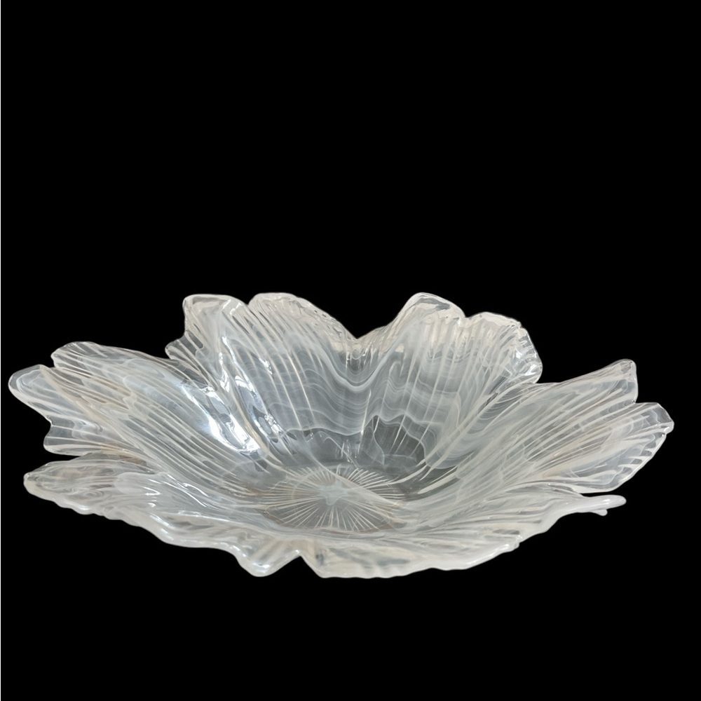 Pier 1 Imports Elegant Clear Glass Flower Bowl
